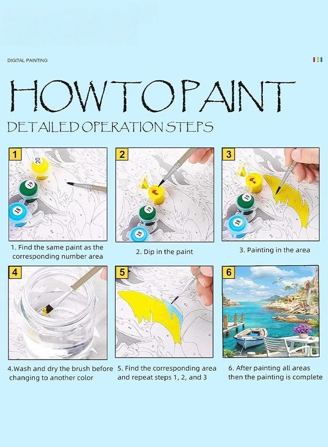 EETU Paint by Number For Adults,Beginner Canvas Painting by Numbers Kits With Framed,Brushes And Acrylic Paint,40x50cm - Image 3